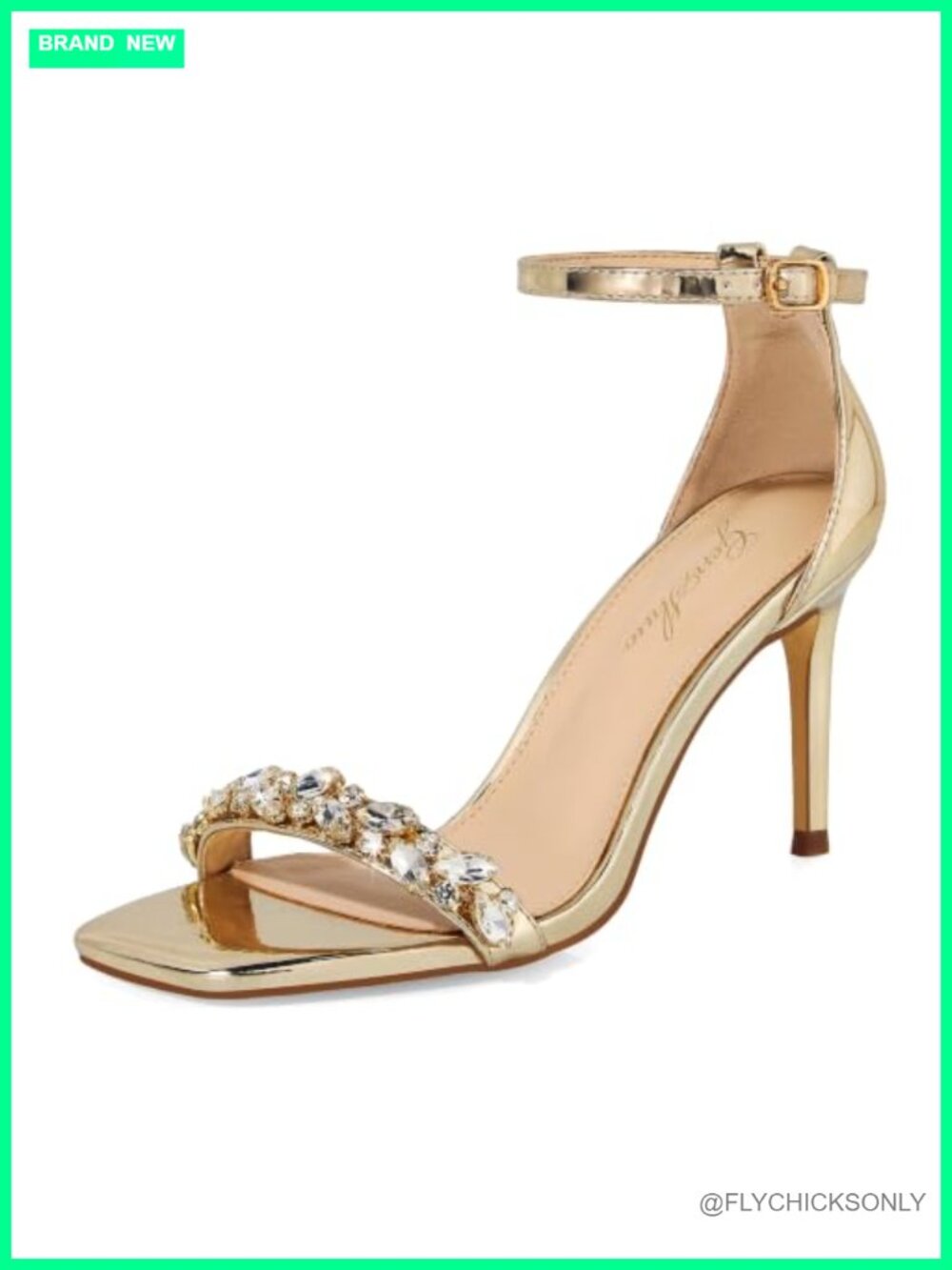 Women's Strappy Stiletto High Heeled Sandals Square Open Toe Ankle Strap